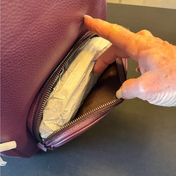 Women's Coach Boysenberry Purple Lth Court Bkpk Backpack - Picture 3 of 12